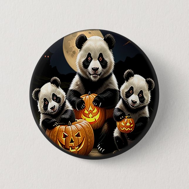 Panda Bears 6 Cm Round Badge (Front)