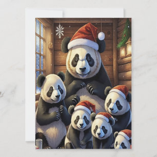 Panda Bears Christmas Card