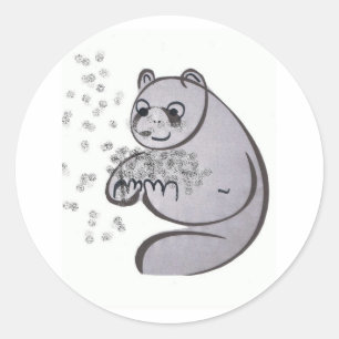 Panda Bears Classic Round Sticker