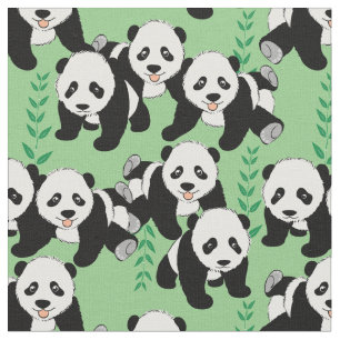 Panda Bears Graphic Fabric