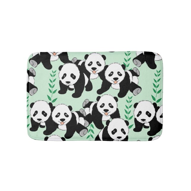 Panda Bears Graphic Pattern Bath Mat (Front)