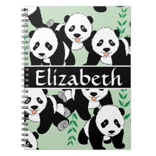 Panda Bears Graphic Pattern to Personalise Notebook