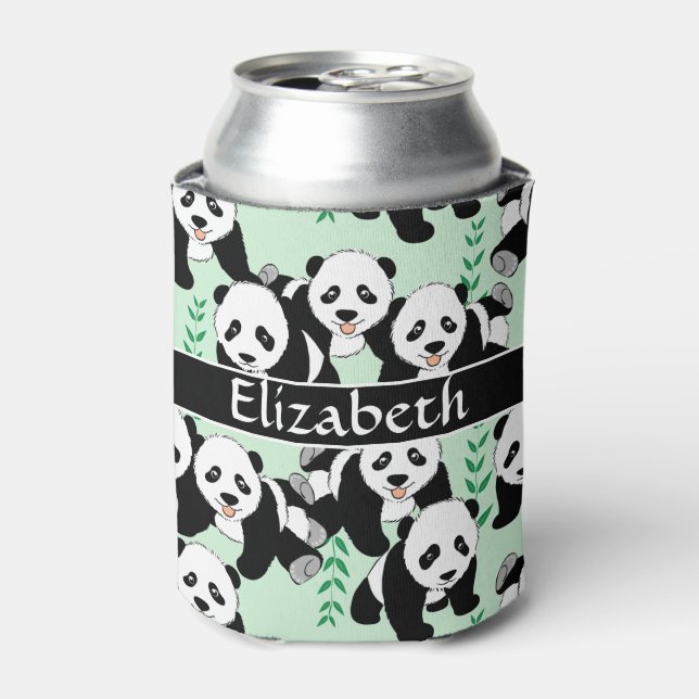 Panda Bears Graphic to Personalise Can Cooler (Can Front)