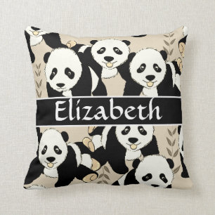 Panda Bears Graphic to Personalise Cushion