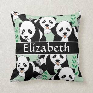 Panda Bears Graphic to Personalise Cushion
