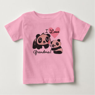 Panda Bears I Love Grandma Baby T-Shirt