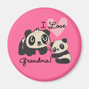 Panda Bears I Love Grandma Magnet