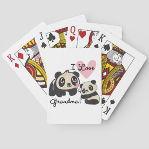Panda Bears I Love Grandma Playing Cards
