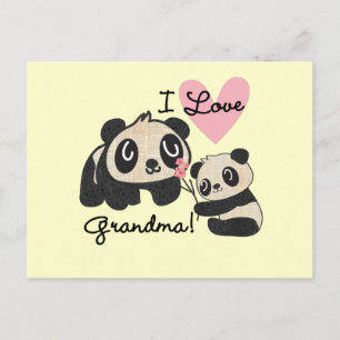 Panda Bears I Love Grandma Postcard