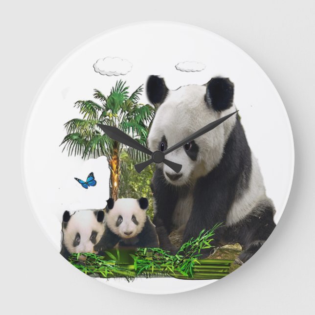 Panda bears large clock (Front)