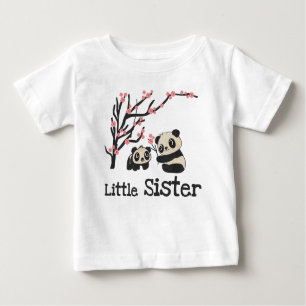 Panda Bears Little Sister Baby T-Shirt