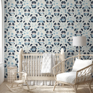Panda Bears Nursery Wallpaper