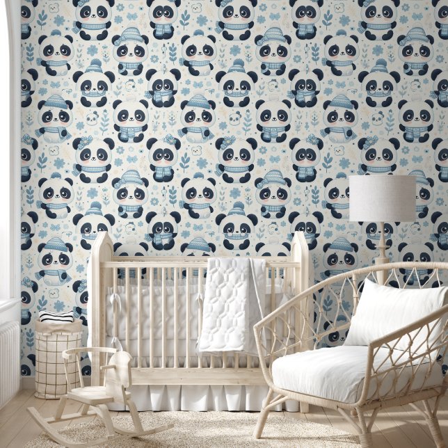 Panda Bears Nursery Wallpaper (Kids)