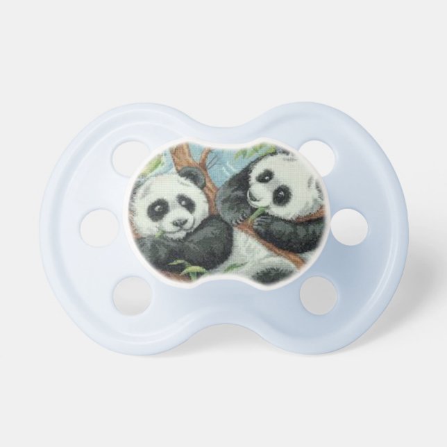 Panda Bears on a Baby Pacifier (Front)