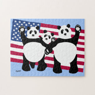 Panda Bears Patriotic Puzzle