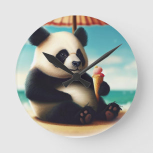 Panda Bears  Round Clock