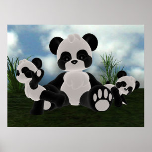 Panda Bearz Sunny Day Poster