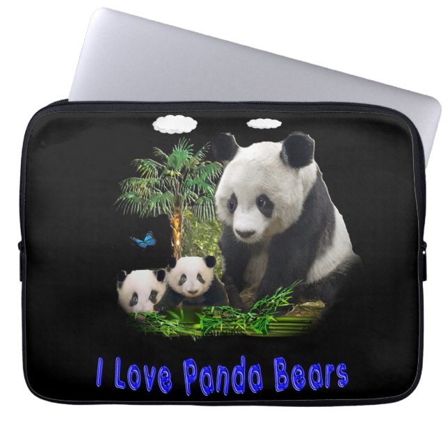 panda beras laptop sleeve (Front)