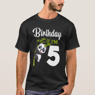 Panda Birthday 5 Year Old Panda  Kids Girls Boys T-Shirt