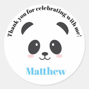Panda Birthday Classic Round Sticker