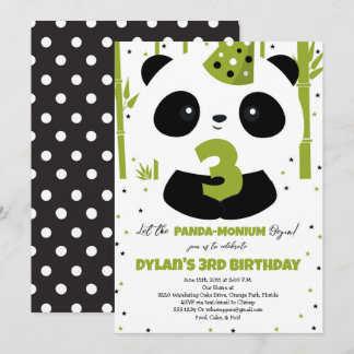 Panda Birthday Invitation for Panda Party