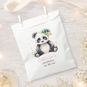 Panda Birthday Invitation, Panda Girl Birthday  Favour Bags