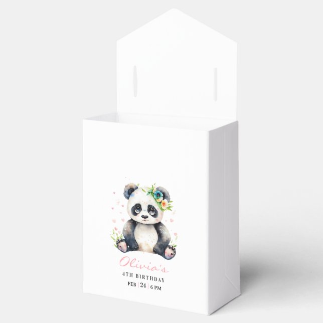 Panda Birthday Invitation, Panda Girl Birthday  Favour Box (Opened)