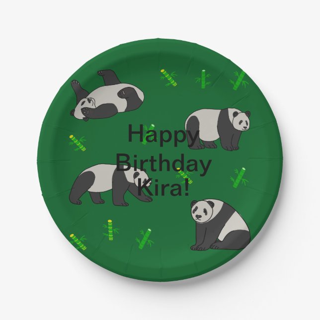 Panda Birthday Paper Plate (Front)