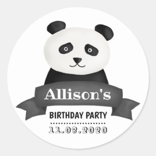 Panda Birthday Party Classic Round Sticker