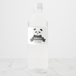Panda Birthday Party Water Bottle Label