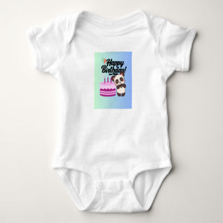 Panda Birthday Wishes Cute & Fun Baby T-Shirt Bodysuit