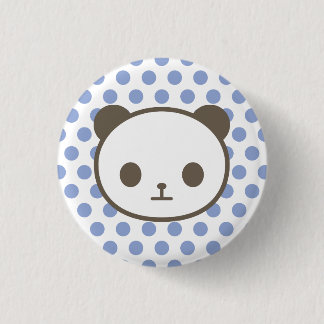 panda blue 3 cm round badge