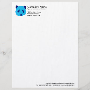 panda - Blue Custom Letterhead