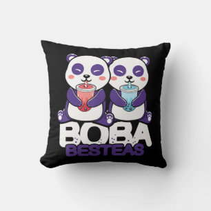 Panda Boba Bubble Tea Anime Kawaii Neko Girls  Cushion