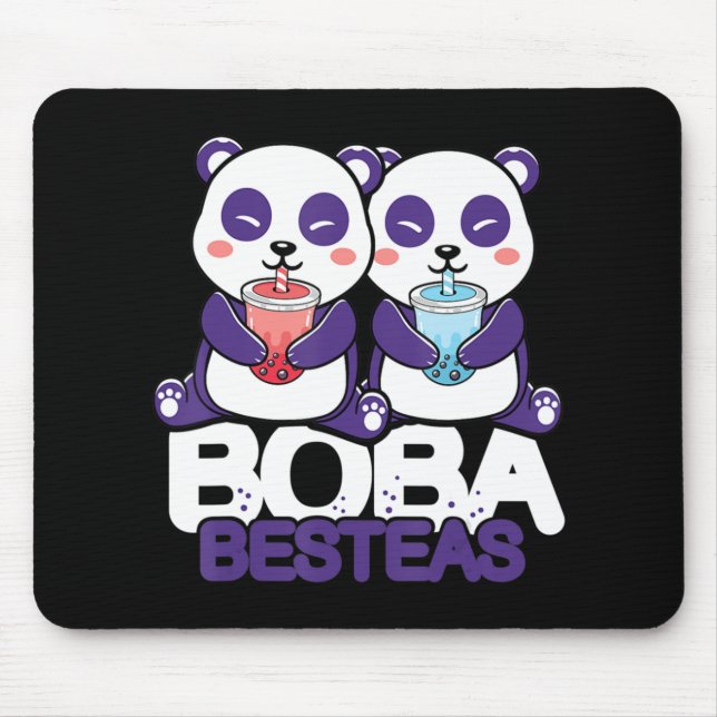 Panda Boba Bubble Tea Anime Kawaii Neko Girls  Mouse Pad (Front)