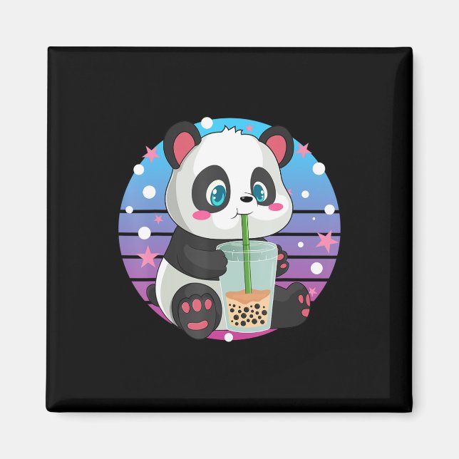 Panda Boba Tea Bubble Tea Anime Kawaii Neko  Magnet (Front)