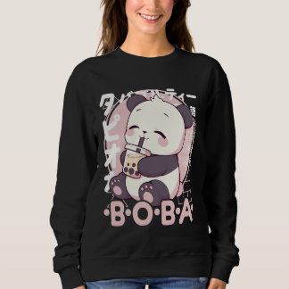 Panda Boba Tea Kawaii Bubble Tea Panda Anime Neko  Sweatshirt