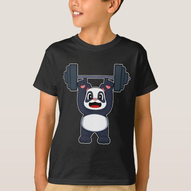 Panda Bodybuilder Dumbbell Bodybuilding T-Shirt (Front)