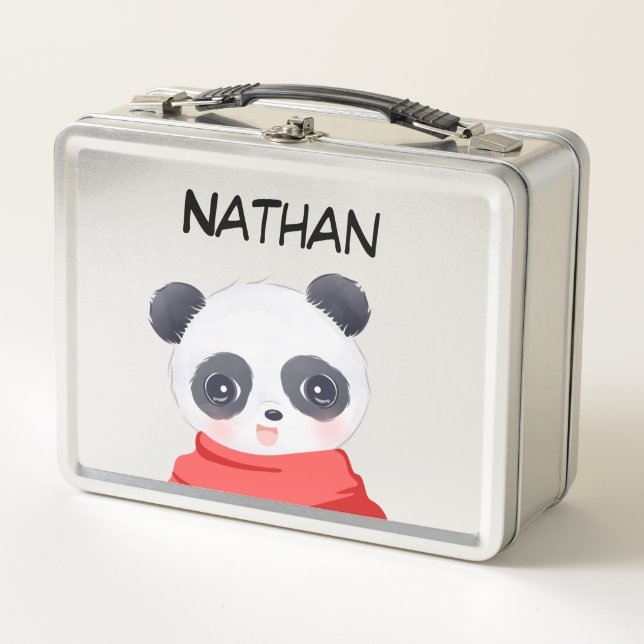 Panda Boy Metal Lunch Box (Front)