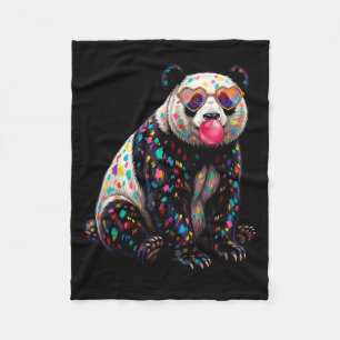 Panda Bubblegum Sungles Funny Animal Lovers N Fleece Blanket