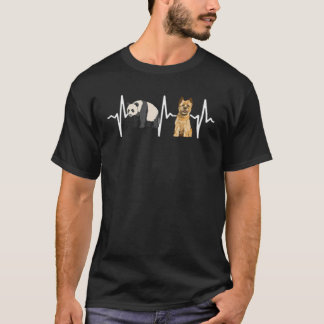 Panda Cairn Terrier Heartbeat Dog T-Shirt