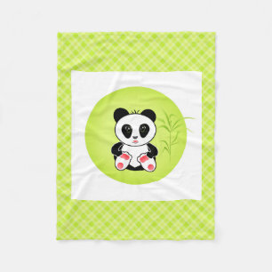 Panda, cartoon, children fleece blanket