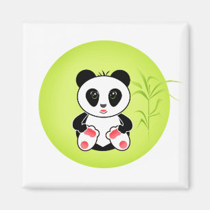 Panda, cartoon, children magnet