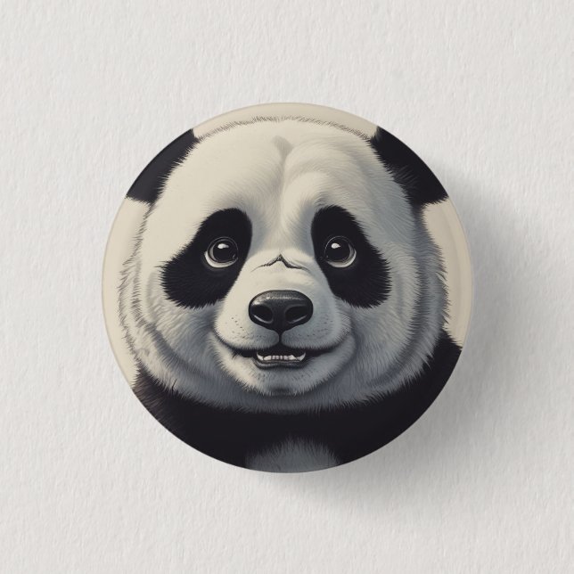 Panda Cartoon Drawing Art 3 Cm Round Badge (Front)