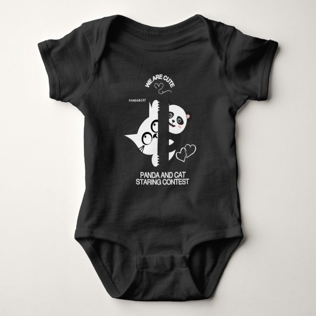 PANDA CAT CUTE BABY BODYSUIT (Front)