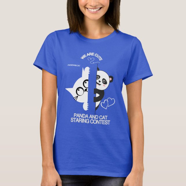 PANDA CAT Fun Cute T-Shirt (Front)