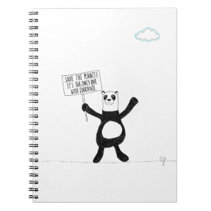 Panda Chocolate Spiral Notebook