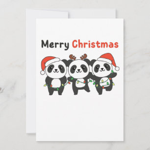 Panda Christmas Animals Pandas Merry Christmas Holiday Card