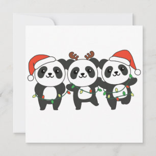 Panda Christmas Christmas Animals Cute Pandas Invi Invitation