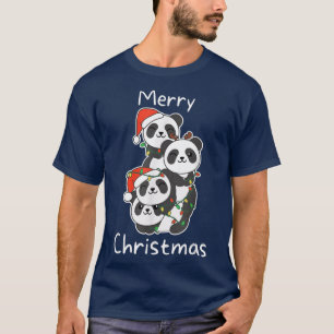 Panda Christmas Christmas Tree Animals Cute Panda  T-Shirt